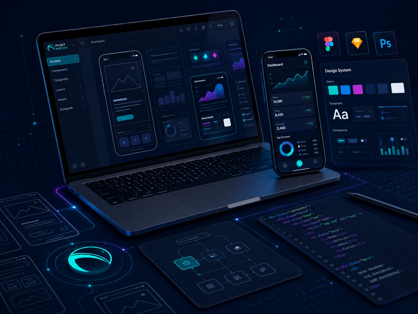 Website and mobile app UI UX development